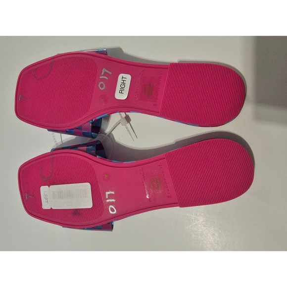 Cobitwo Checkred Banded Square Toe Pink& Purple Sandals - Picture 8 of 11